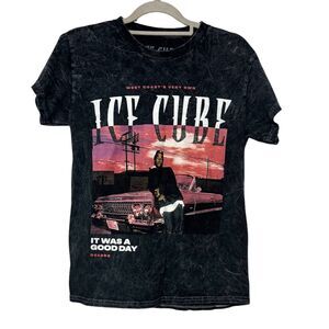 Ice Cube It Was A Good Day Acid Wash Hip Hop Street Style Tee Size S